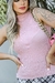 Blusa Feminina Tricot Garrafinha Gola Alta Canelado - ZENU