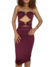 Vestido Feminino Midi em Suplex Sem Alça com Recorte Duplo e Argolas Samira
