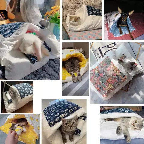 Cama Kawaii Removível em Formato de Caverna – Conforto, Estilo e Segurança Para o Seu Gato (ou Cãozinho!)