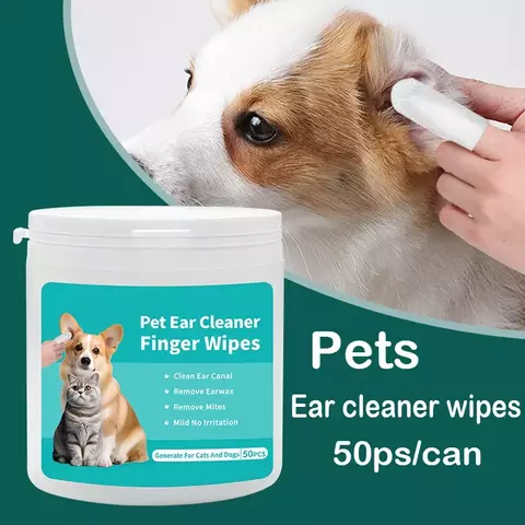 Produtos de limpeza para animais de estimação Toalhetes de limpeza de ouvido / Ouvidinhos limpos, pets mais felizes e saudáveis!