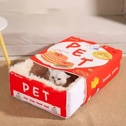 Cama de Gato Estilo Japonês em Forma de Caixa de Biscoito
