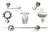 Set Kit Juego Accesorios Para Baño 6 Piezas Bronce Cromado - comprar online