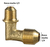 Codo Reduccion De Bronce 1/2 Macho A 1/4 Macho Pestaña - comprar online