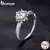 Encanto Floral – Anel Moissanite Redondo em Prata 925 - comprar online