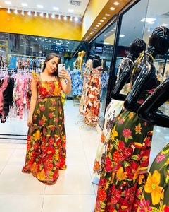 VESTIDO SOPHIA - ESTAMPA VERDES MARES na internet
