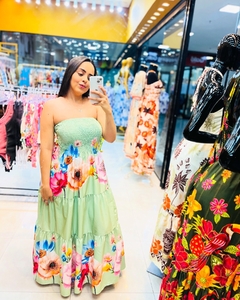 VESTIDO DUDA - ESTAMPA FLORAL VERDE na internet