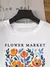 Flores amarelas mercado califórnia impressão camiseta mulher algodão macio ca - loja online