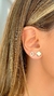 KIT 2 PARES DE BRINCO QUADRADO LISO E CRAVEJADO COM ZIRCÔNIA BRANCA - BANHO OURO 18K - comprar online