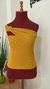 BLUSA MOSTARDA EM RIBANA COM FIVELA