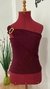 BLUSA VINHO EM RIBANA COM FIVELA - comprar online
