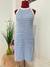 VESTIDO CANELADO LISTRADO REGATA – AZUL BEBÊ COM BRANCO