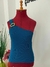BLUSA FEMININA OMBRO ÚNICO COM ARGOLA DOURADA – AZUL PETRÓLEO