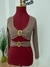 CROPPED MOCHA MANGA LONGA COM ARGOLAS DOURADAS