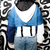 Chaqueta mini supra en escala de azules, jean y blanco con nueve bolsillos a partir de material recuperado en internet