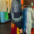 Chaqueta mini supra en escala de gris con azul con nueve bolsillos a partir de material recuperado - tienda en línea