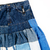 Falda upcycled jean tres tonos azul rey y blanco desigual de retazos - comprar en línea