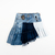 Falda upcycled jean tres tonos desigual de retazos - comprar en línea