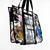 Totebag transparente con diseño de basura textil en internet