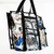 Totebag transparente con diseño de basura textil