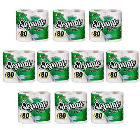 BULTO 10 X 4 PAPEL HIGIENICO X 80 MTS X 4 ELEGANTE VERDE - comprar online
