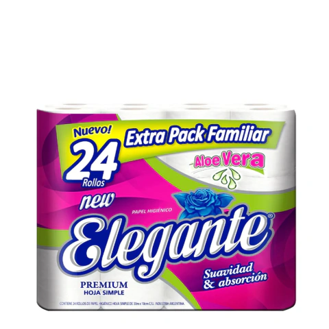 PAPEL HIGIÉNICO ELEGANTE 24 ROLLOS X 30 MTS - PACK X 24