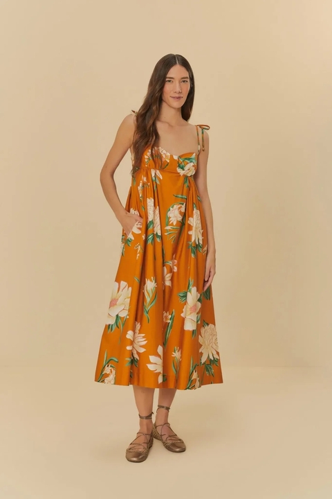 Vestido Farm Cropped Floral Alice