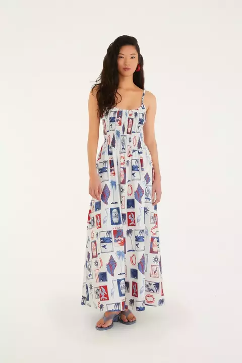 Vestido Farm Lastex Tropical Vintage - Verão 2026