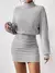 Vestido de Malha com Gola Alta e Manga Longa - Conforto Elegante na internet