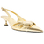 SCARPIN SLINGBACK LAÇO COURO CRAQUELE SALTO BAIXO DOURADO na internet