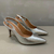 SCARPIN LIALINE COURO BEATRICE SLINGBACK SALTO ALTO PRATA - Menina Luz