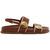 PAPETE AREZZO MARROM COM METAL DOURADO REDONDO