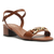 SANDALIA SALTO BLOCO CARAMELO FIVELA METAL DOURADO ANACAPRI