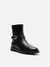 BOTA AREZZO PRETA COURO CANO CURTO DETALHE METAL na internet