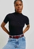 BLUSA BÁSICA GOLA ALTA EM RIBANA CANELADA PRETO - HERING