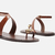 SANDALIA RASTEIRA MARROM COURO METAL BOLD