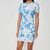 VESTIDO CANELADO ESTAMPADO ORVALHO AZUL
