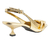 SCARPIN SLINGBACK LAÇO COURO CRAQUELE SALTO BAIXO DOURADO - comprar online