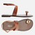SANDALIA RASTEIRA MARROM COURO METAL BOLD - comprar online