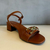 SANDALIA SALTO BLOCO CARAMELO FIVELA METAL DOURADO ANACAPRI - comprar online