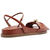 SANDÁLIA PAPETE AREZZO MARROM COURO LAÇO METAL - comprar online