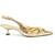 SCARPIN SLINGBACK LAÇO COURO CRAQUELE SALTO BAIXO DOURADO