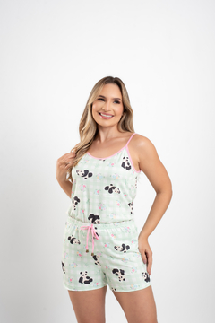 Pijama Alcinha Panda Verde na internet