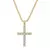Masculino feminino hip hop cruz pingente colar com 4mm zircão tênis corrente g