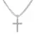 Masculino feminino hip hop cruz pingente colar com 4mm zircão tênis corrente g - Auriane