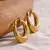 Brincos geométricos femininos de argola circular, joias em forma de C para meni - Auriane