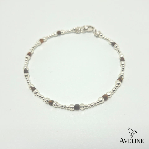 Pulsera Plata con Ojo de Tigre - comprar online