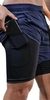 Kit 2 Bermuda 2 em 1 Shorts Academia Masculina Treino Elastano Esporte. - Zexv