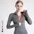 Jaqueta de treino feminina ajuste fino manga comprida casaco de fitness yoga top