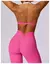 Imagem do Sutiã esportivo de ginástica Halter Sutiã esportivo anti-suor Sutiã de ioga respirável Top curto à prova de choque Fitness Push Up Top de treino feminino