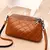 Bolsa de couro genuíno feminina da moda, bolsa de ombro para meninas, couro macio, zíper multicamadas, grande capacidade, transversal